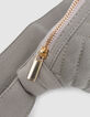 Khaki quilted belt bag for girl-6