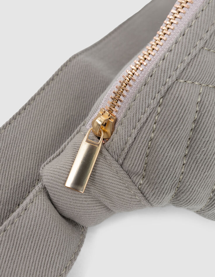 Khaki quilted belt bag for girl-6