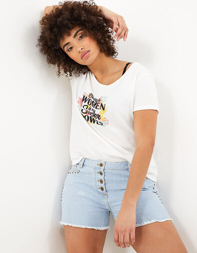 I.Code bleach denim studded shorts
