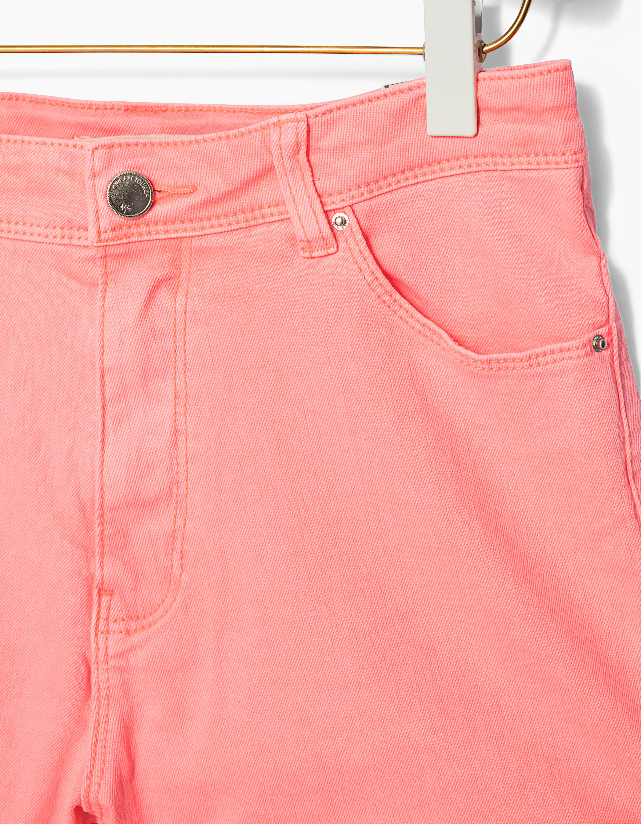 Neon pink jean shorts shop