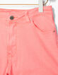 Short mom vaquero rosa flúor niña -4