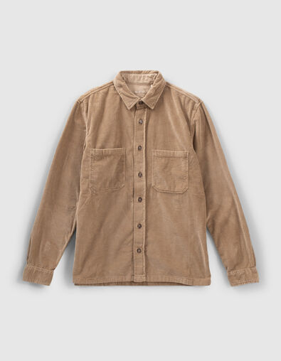 Men&rsquo;s beige corduroy REGULAR overshirt - IKKS