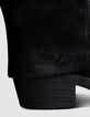 Schwarze Damen-Halbstiefelette Veloursleder-7