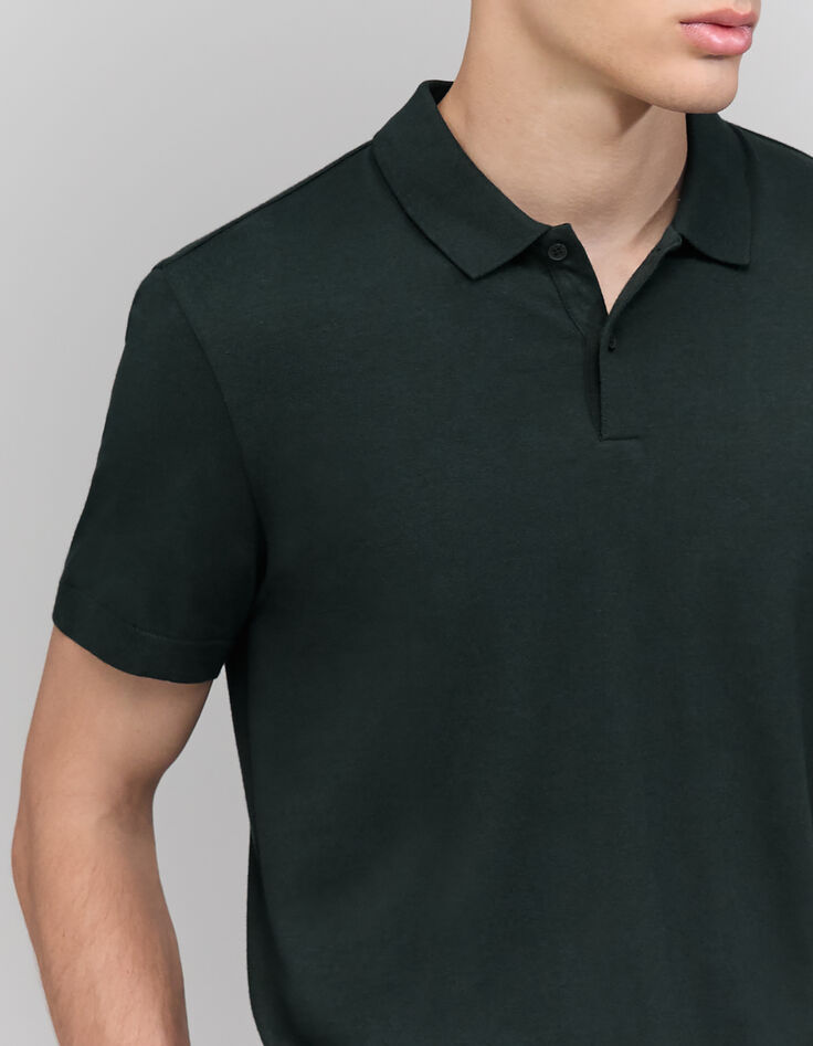 Herren Poloshirt aus Baumwolle und Modal in Flaschengr&uuml;n-4