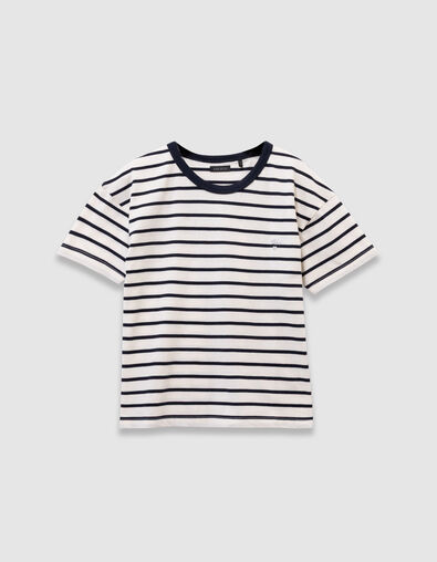 Camiseta marinera algodón rayas azul marino niña - IKKS