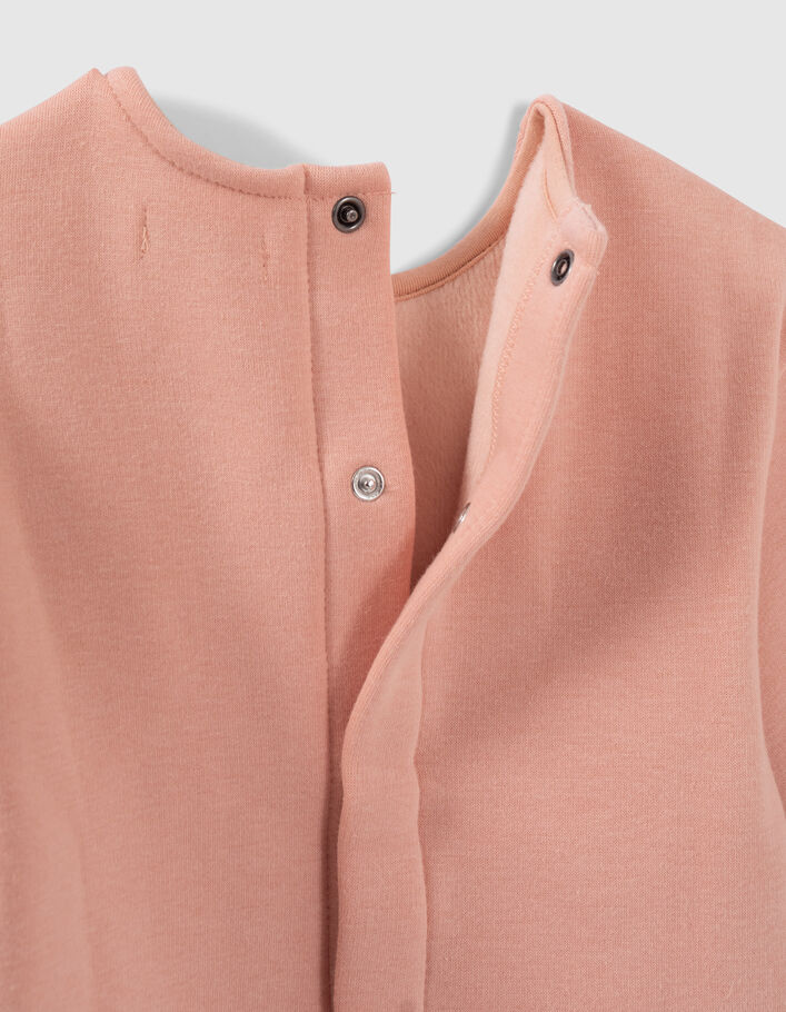 Baby girls’ pink sweatshirt-dress and grey leggings outfit-5
