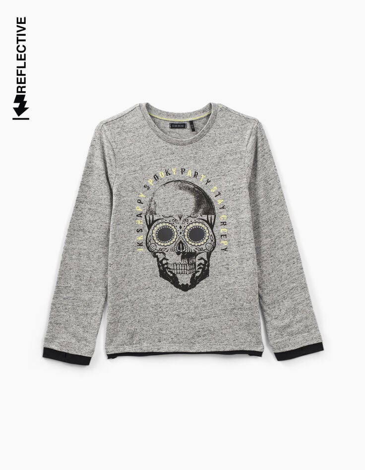 Boys’ medium grey Halloween skull T-shirt -4 Boys’ medium grey Halloween skull T-shirt -4