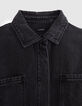 Chemise en jean gris waterless poches plaquées fille-5