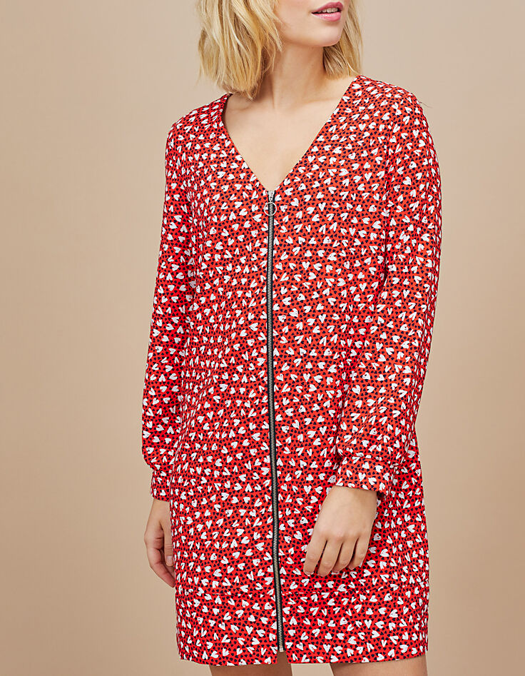 Robe évasée imprimé cœur tachiste I.Code-2