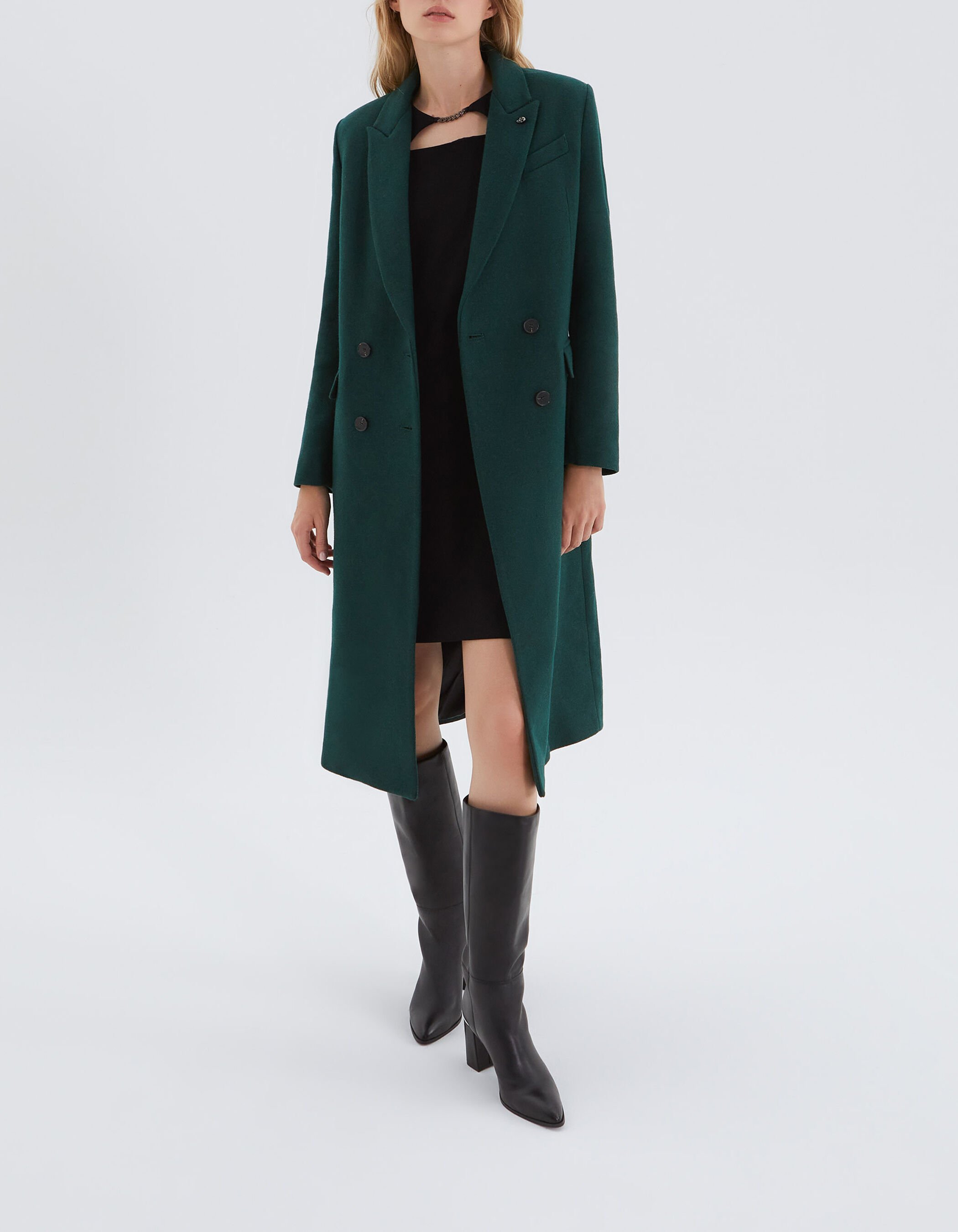 Manteau long online vert sapin