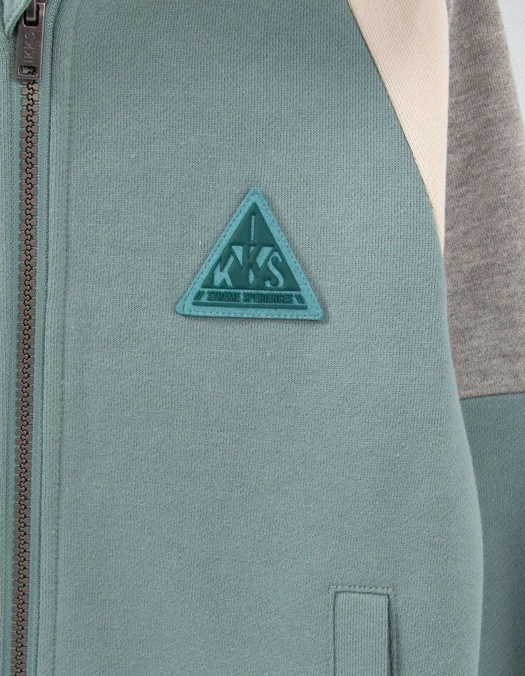 Boys’ green cardigan with reflective details-4