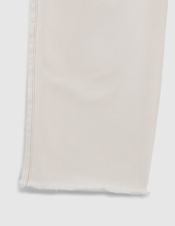 Blaue, weite Upcycling-Mädchenjeans mit Fransen-6