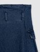 Asymmetrische blauwe denim rok met hoge taille en split Dames-3