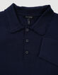 Girls’ navy knit pleated long-sleeved dress-5
