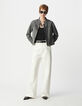 Women's off-white recycled cotton wide-leg jeans-1