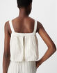 Ecru jumpsuit katoengaas met beige strepen-3