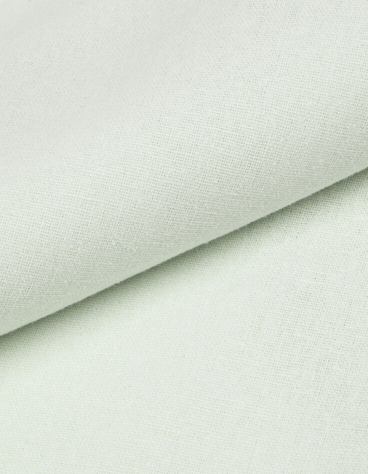 Top manches courtes vert coton lin ouverture dos Femme-8