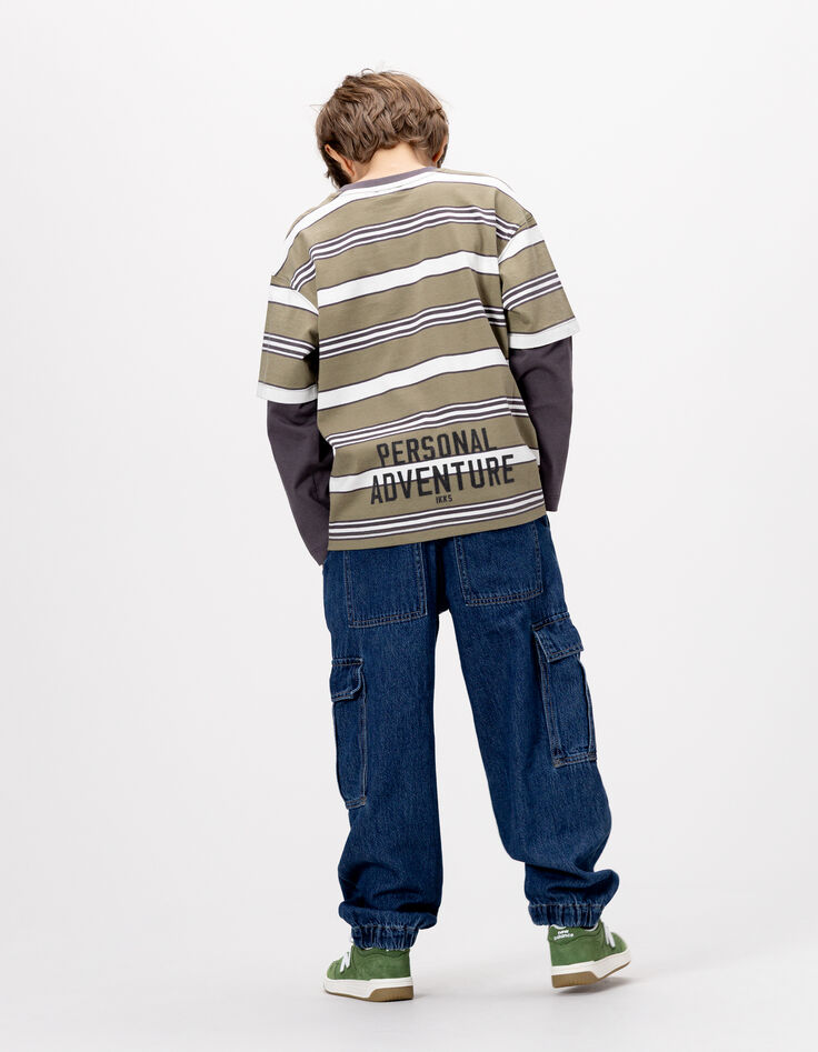 Jean jogger loose bleu esprit battle garçon-2 Jean jogger loose bleu esprit battle garçon-2