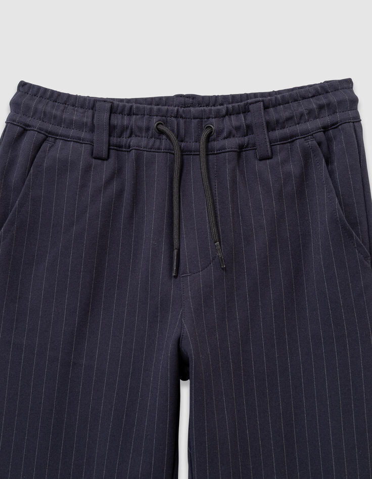Pantalón jogger loose azul marino rayas tenis niño-5