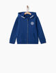 Cardigan bleu zippé garçon-2