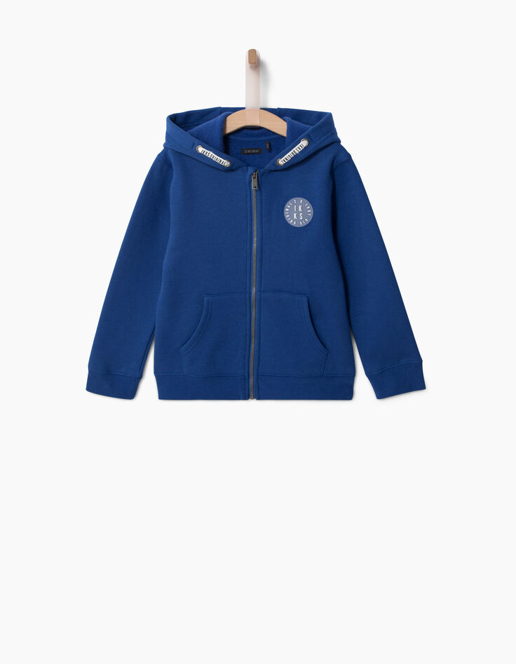 Cardigan bleu zippé garçon-2