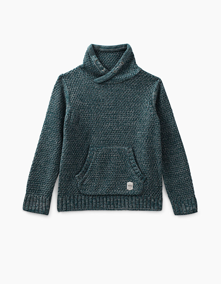 Boys’ emerald high neck knit sweater-2