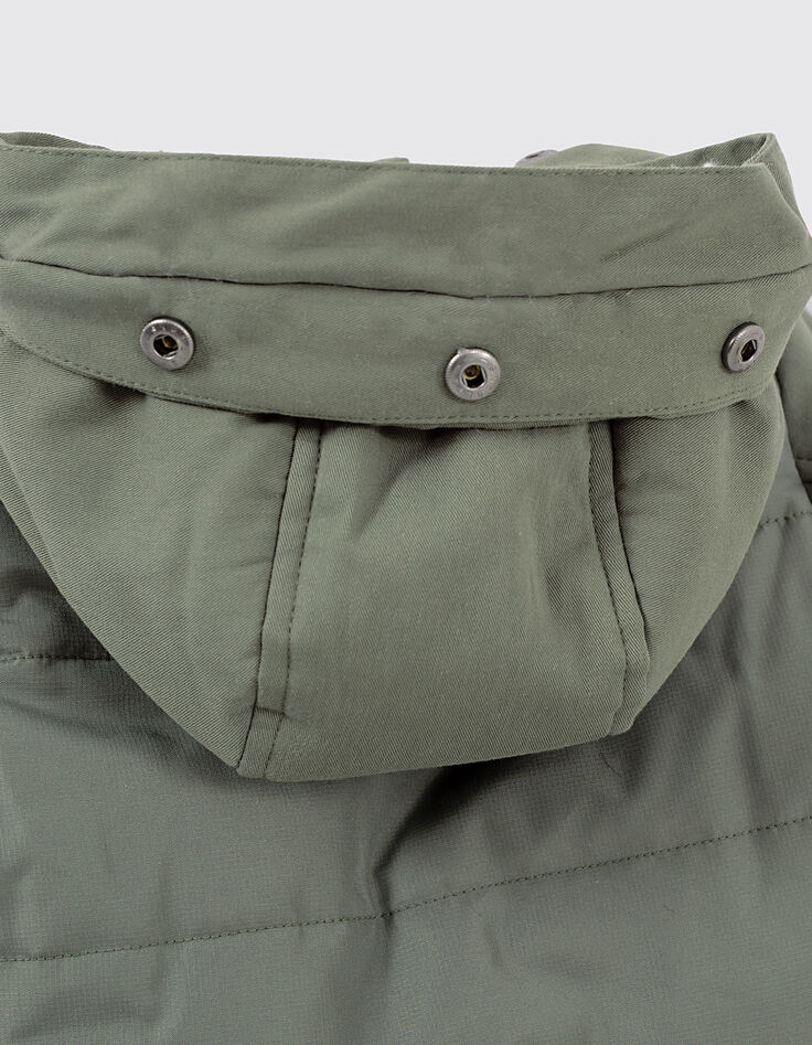 Parka caqui claro forrada con capucha bebé niño -6