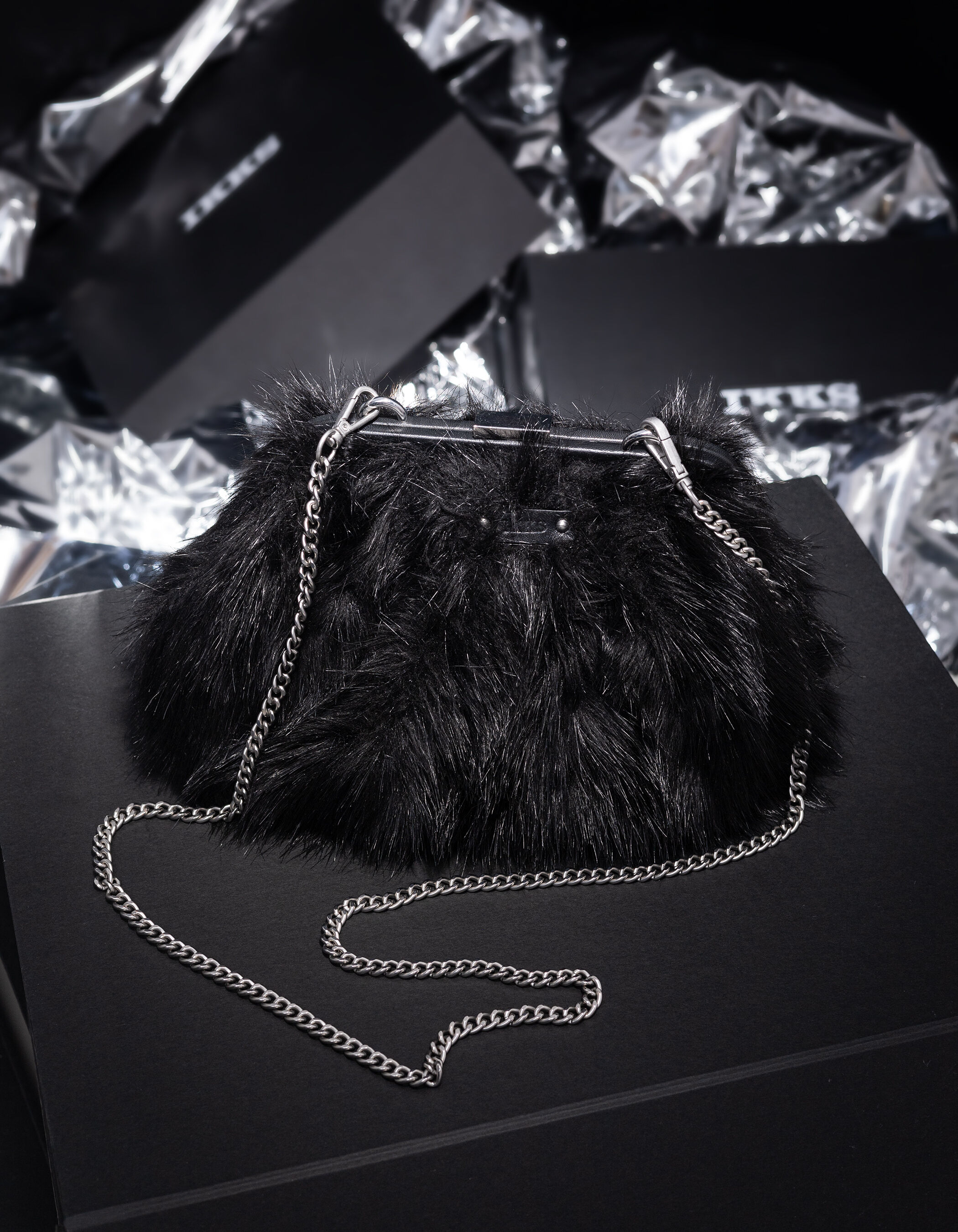 Sac pochette noir anse amovible Femme IKKS