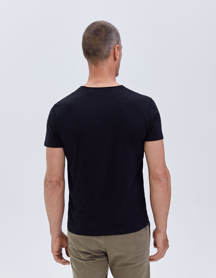 Zwart T-shirt De Essential V-hals heren-3