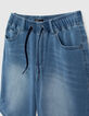 Bermuda en jean bleu taille &eacute;lastiqu&eacute;e gar&ccedil;on-2
