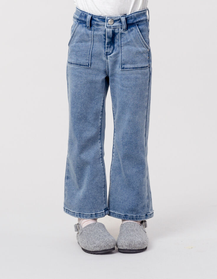 Blaue LARGE-Mädchenjeans mit Schalgürtel-1