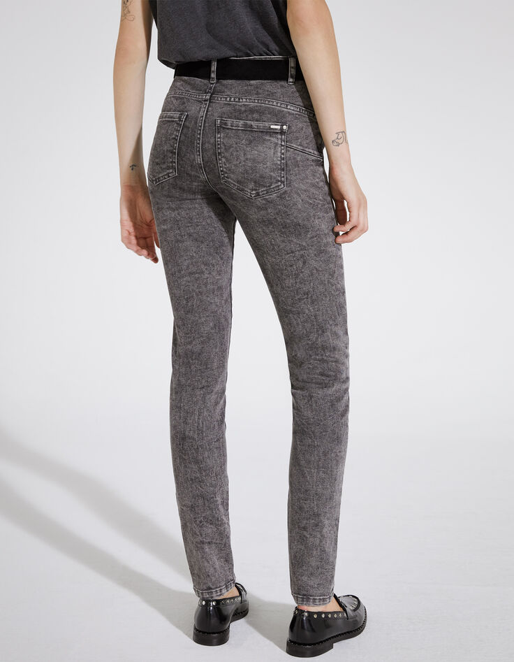 Vaqueros slim gris sculpt up bolsillo cadena joya mujer-3