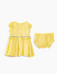 Robe 2 en 1 jaune clair avec bloomer bébé fille-2