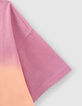 T-shirt blanc bio deep dye rose orange visuel vintage fille-5