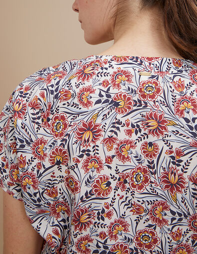 Top blanc cassé imprimé floral I.Code