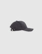 Anthracite wool cap with embroidered logo for men-6