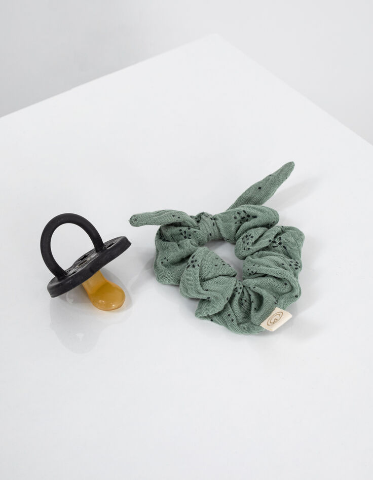 Groene scrunchie in biokatoengaas GABRIELLE PARIS-3