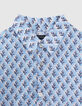 Blauw overhemd Liberty® stof koraalmotief jongens-2