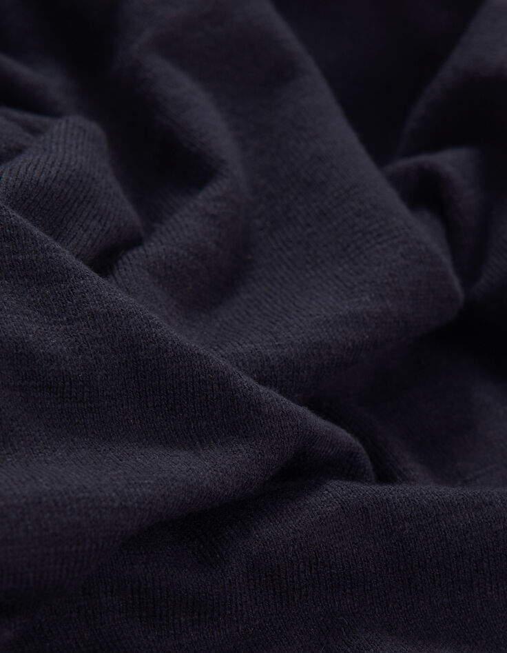 Men's navy flamed knit jumper with rolled edges-3