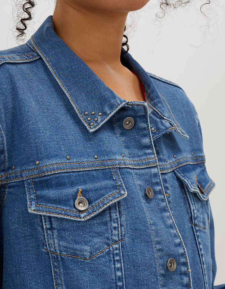 Chaqueta vaquera genuina con tachuelas-2