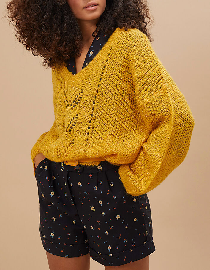 Pull mimosa tricot mohair mélangé I.Code - I.CODE