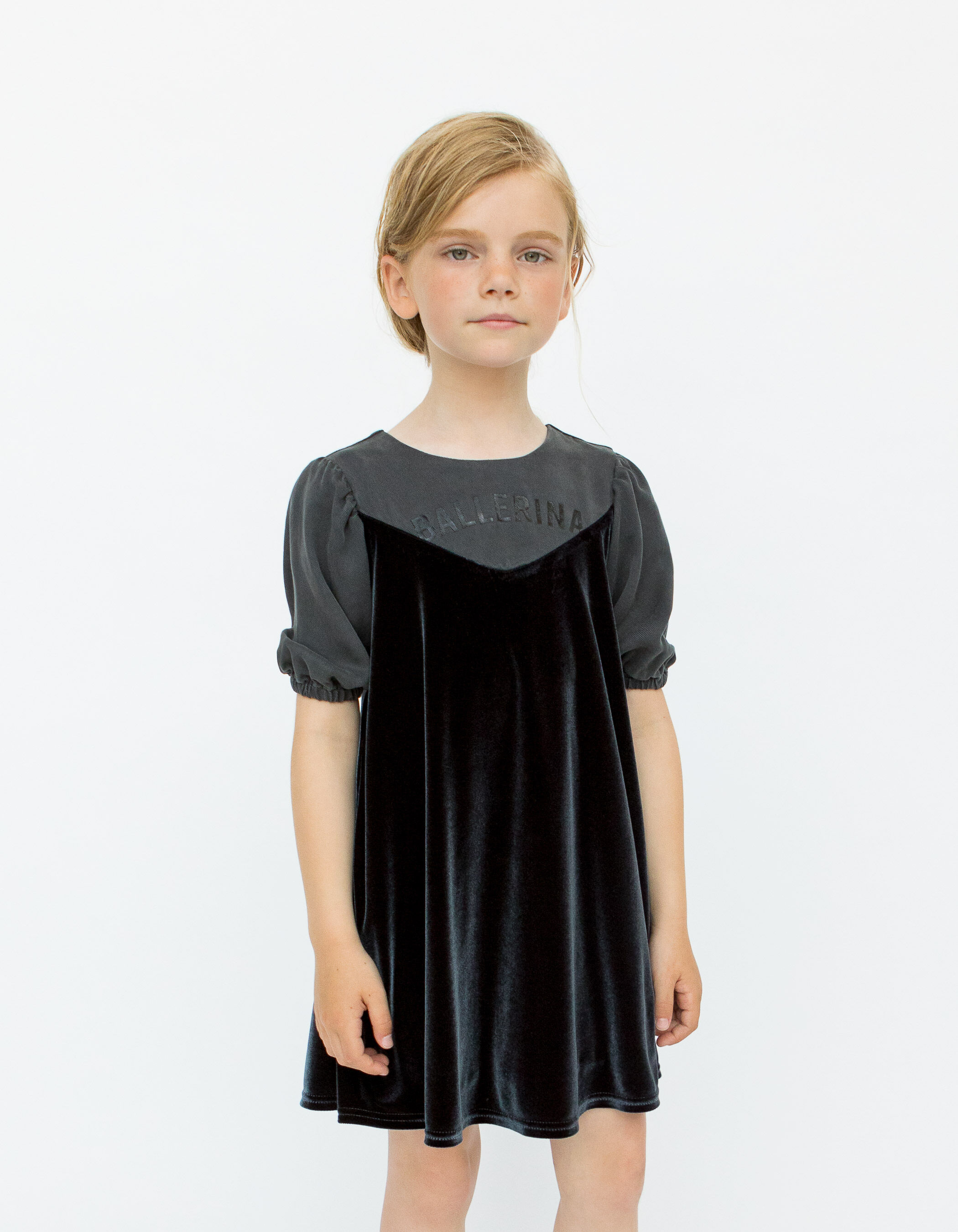 Robe grise bi mati re avec message fille