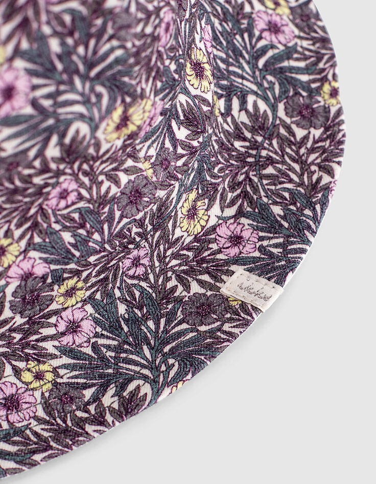 Chapeau parme imprimé végétal Ecovero® bébé fille-4 Chapeau parme imprimé végétal Ecovero® bébé fille-4