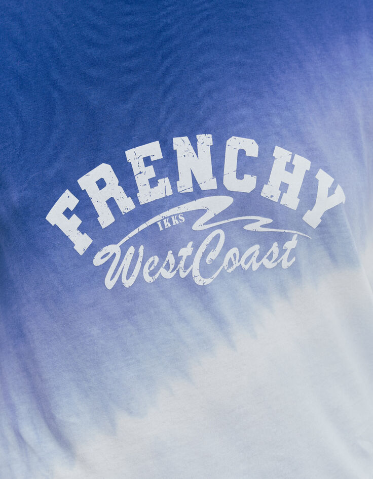 Tee-shirt en coton bio tie & dye bleu visuel blanc femme-4