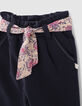 Marineblaue Jogginghose mit Halstuchgürtel für Babymädchen-6