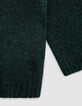 Girl's green trucker-neck sweater-5