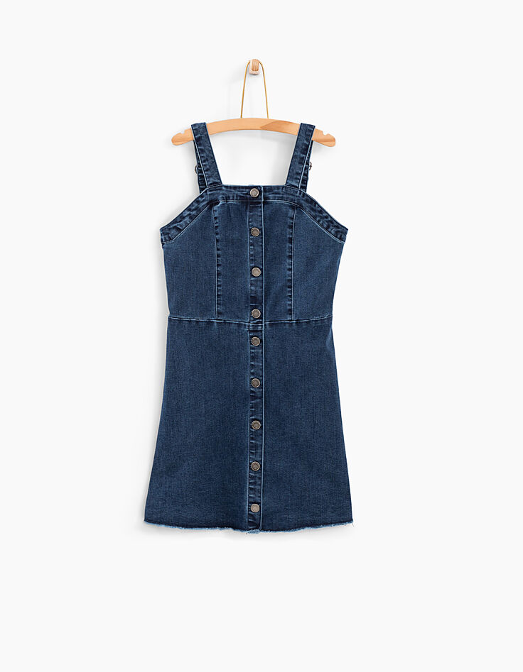 Vestido-peto 2 en 1 vaquero con camiseta niña-5