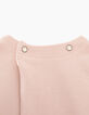 Sudadera rosa pálido con mensaje y volantes bebé niña-4