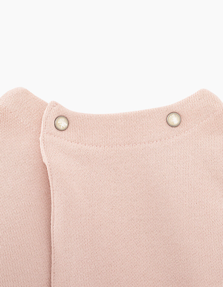 Sudadera rosa pálido con mensaje y volantes bebé niña-4