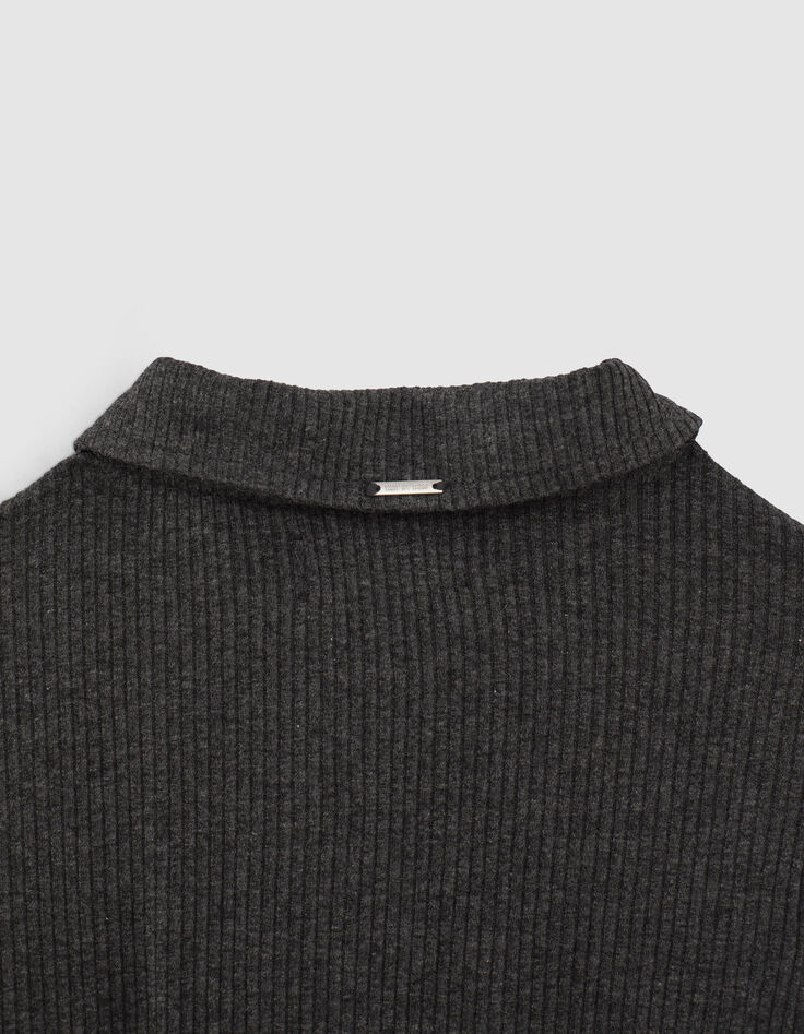 Girls’ grey ribbed shirt dress-5